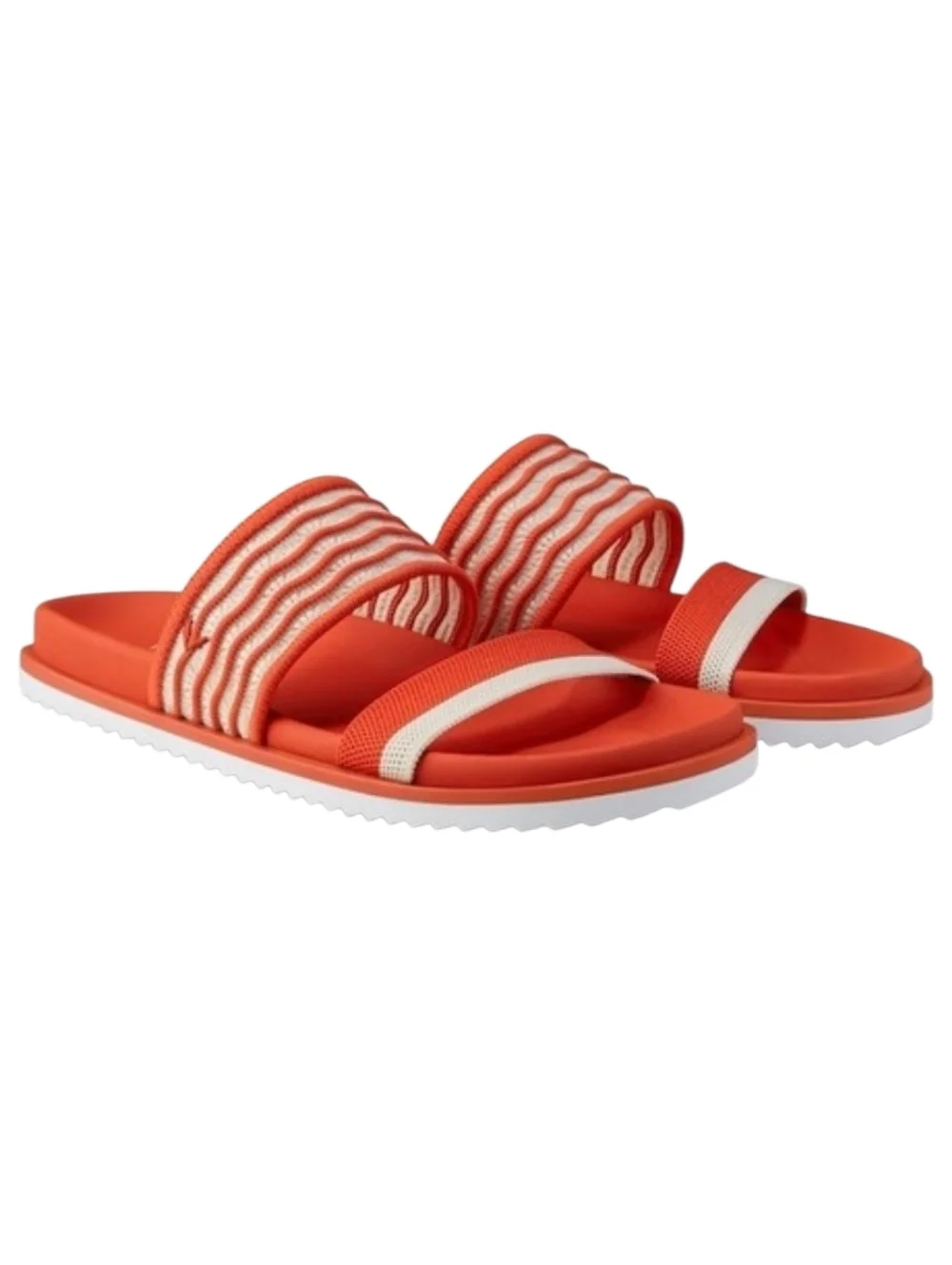 Vivaia Naina Double Strap Slide Sandals in Citrus Orange Wave Size 9.5 NWOT